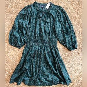 NWT Med GAP Smocked Waist Puff Mini Dress